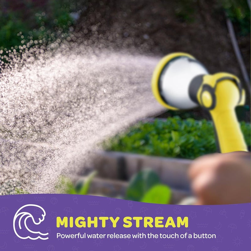 SEWANTA Hose Nozzle [Yellow] Heavy Duty Hose Sprayer With 10 Adjustable Watering Patterns. Thumb Control Design, Comfortable Ergonomic Grip, Garden Hose Nozzle for Watering Plants & Lawns/Fun showers/Cleaning - Image 5